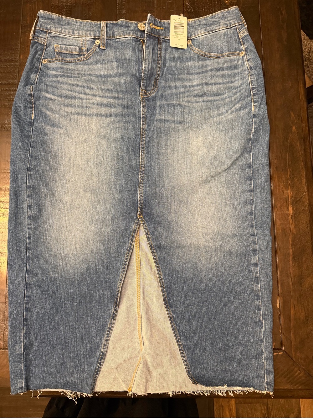 torrid Light Blue Denim Skirt with Front Slit